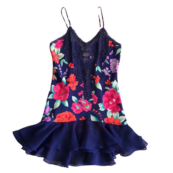 Victoria's Secret Other - Vintage Gold Label Victorias Secret Size S Small Purple Floral Nightie Chemise